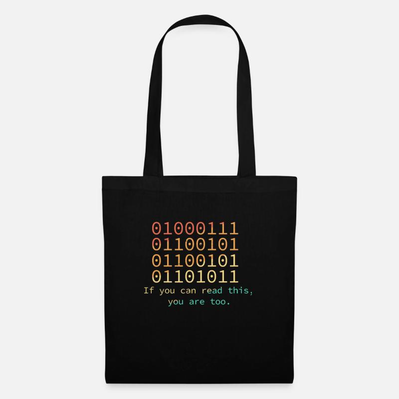 Programmer if you can read this binary code - Tote Bag - black
