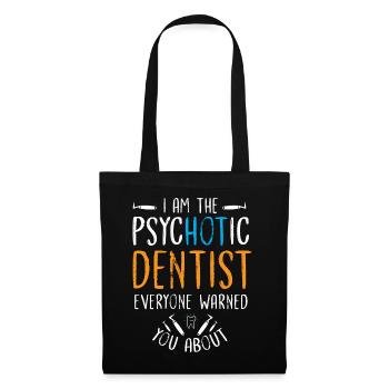 Dentiste dentiste dent dents dents cadeau dentaire - Sac en tissu - noir - Devant