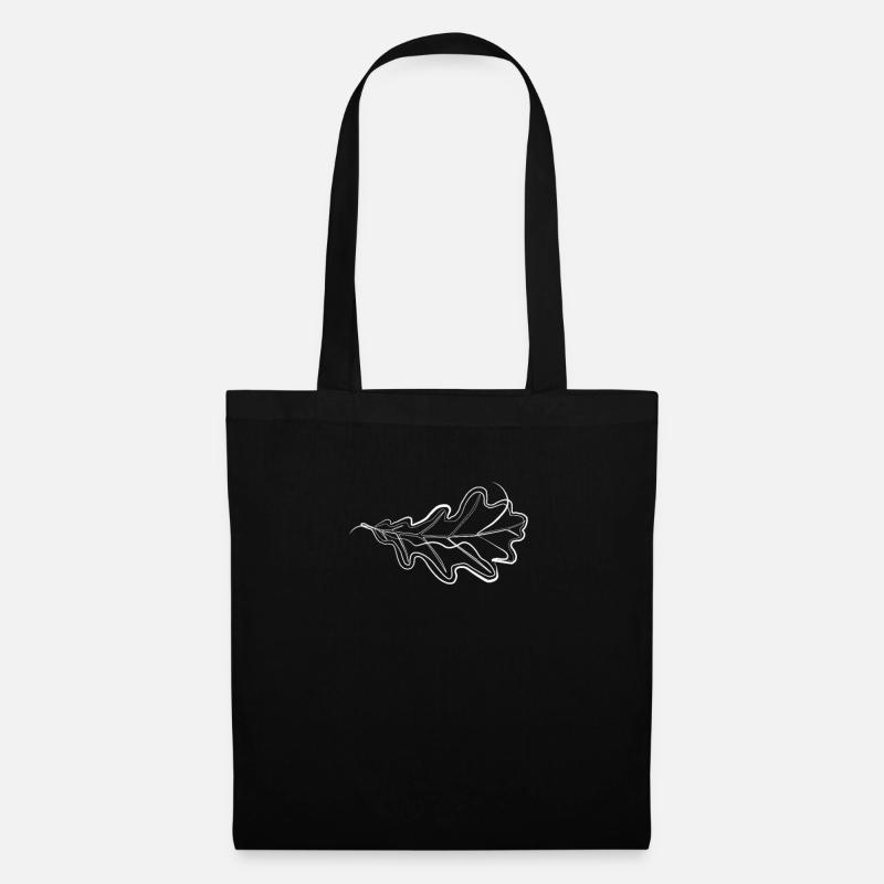 Oak leaf - one line drawing - Tote Bag - black