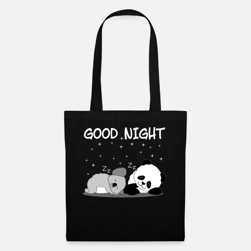 Gute Nacht Panda Koala Pyjama Lustig Geschenk - Stoffbeutel - Schwarz