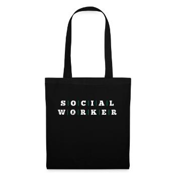 Travailleur social - Sac en tissu - noir - Devant