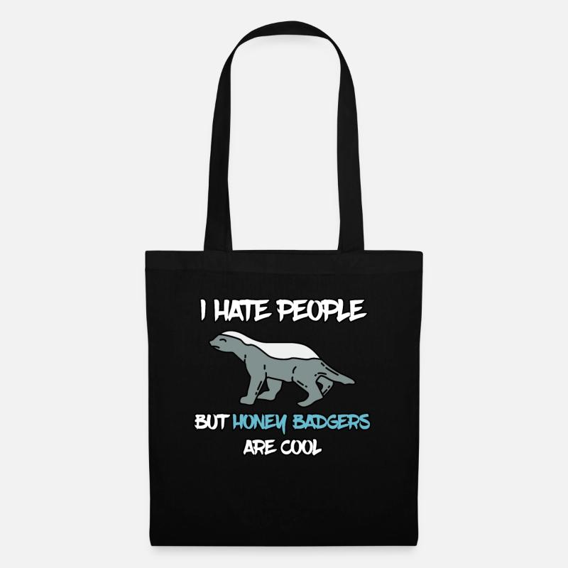 I Hate People Honey Badger Honigdachs - Stoffbeutel - Schwarz