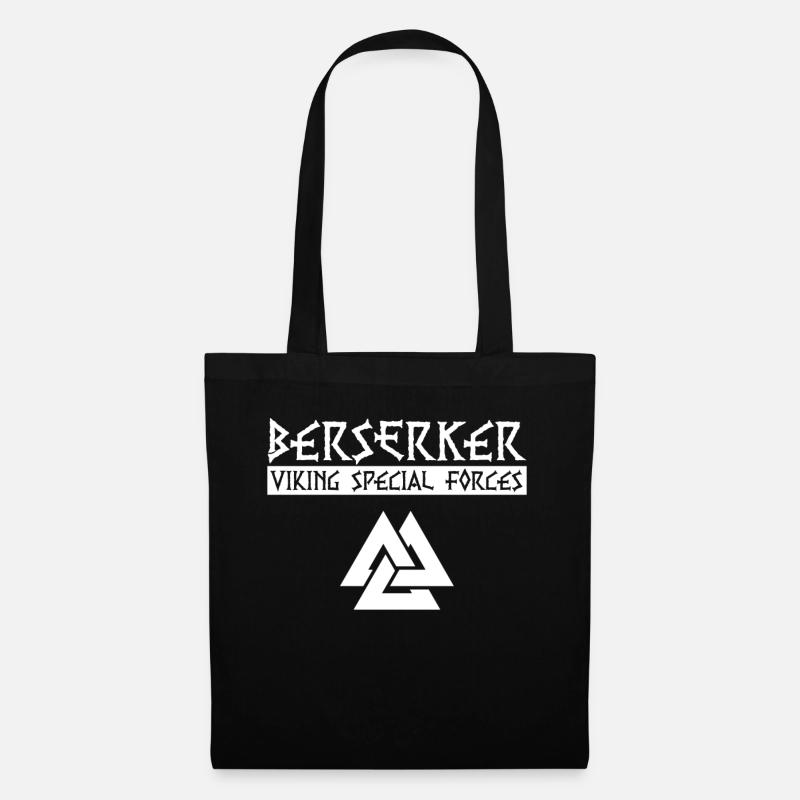 Wikinger Viking Valhalla Odin Thor Germane Wolf - Stoffbeutel - Schwarz