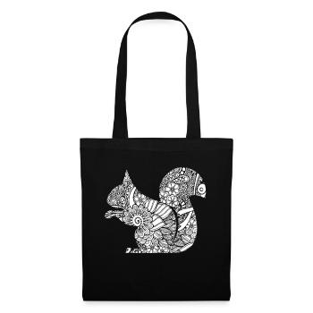 Squirrel Squirrel Floral Pattern - Tote Bag - black - Front