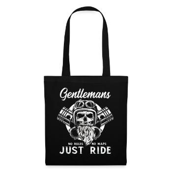Biker Bike Bikerin Motorrad Chopper Motorcycle - Stoffbeutel - Schwarz - Vorne