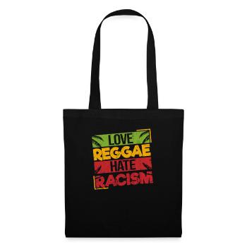 Love Reggae Hate Racism Proud Ragga Gift - Tote Bag - black - Front