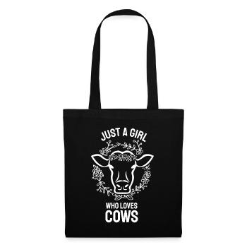 Juste une fille qui aime les vaches Farmer Farmer Cows - Sac en tissu - noir - Devant