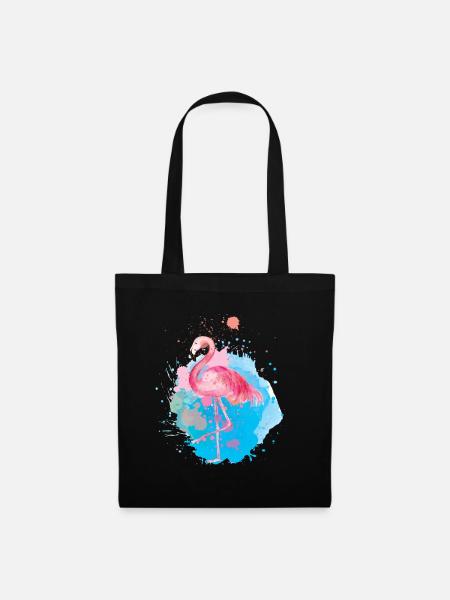 Flamingo Pink Rosa - Stoffbeutel - Schwarz