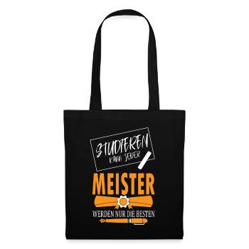 Meister Meisterprüfung Bestandene Prüfung Geschenk - Stoffbeutel - Schwarz - Vorne