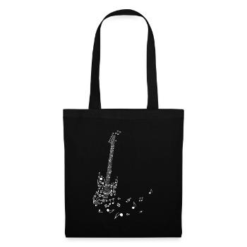 Guitare volant partitions musique joueur de guitare cadeau - Sac en tissu - noir - Devant