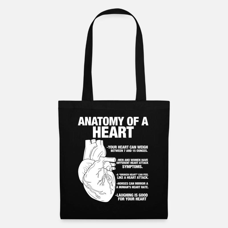 Anatomie eines menschlichen Herzens Anatomischer - Stoffbeutel - Schwarz
