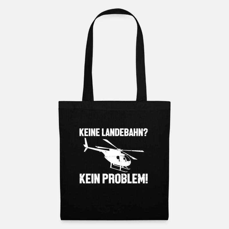 Keine Landebahn Problem Helikopter Hubschrauber - Stoffbeutel - Schwarz
