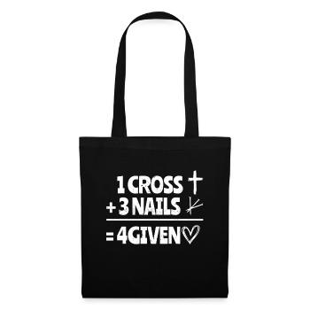 1 Cross 3 Nails 4 Given Christ Jesus religion - Tote Bag - black - Front