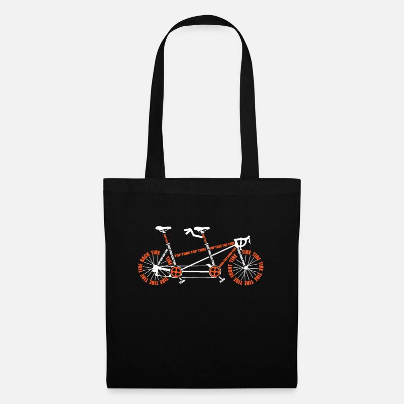 Tandem Fahrrad Radfahrer Paar Anatomie Geschenk - Stoffbeutel - Schwarz