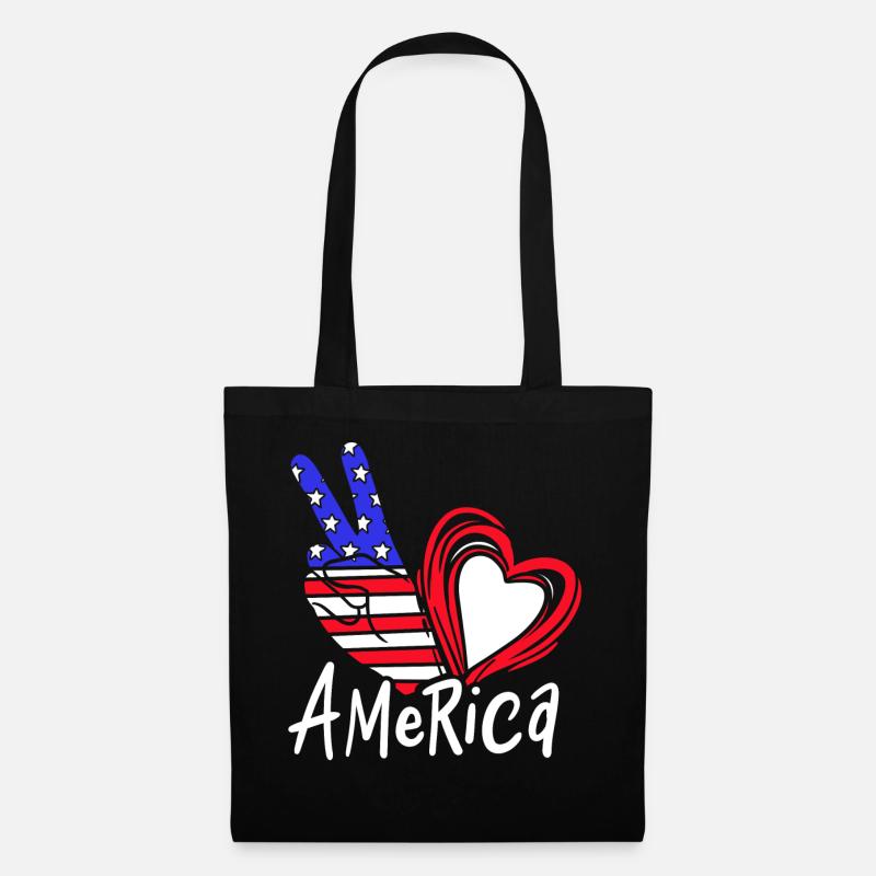 Amerika - Stoffbeutel - Schwarz