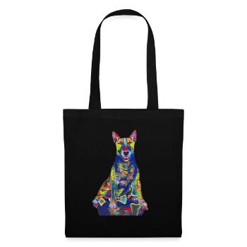 Bull Terrier millésime - Sac en tissu - noir - Devant