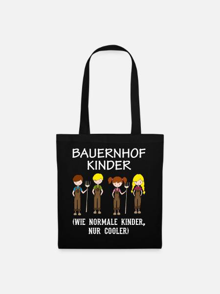Bauernhof Kinder Landwirt Bauer Spruch Geschenk - Stoffbeutel - Schwarz