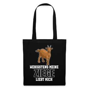 WENIGSTENS MEINE ZIEGE LIEBT MICH - Stoffbeutel - Schwarz - Vorne