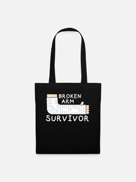 Broken Arm Survivor Arm Bruch Knochenbruch - Stoffbeutel - Schwarz