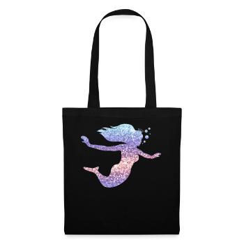 Sirène paillettes cadeau femmes filles - Sac en tissu - noir - Devant