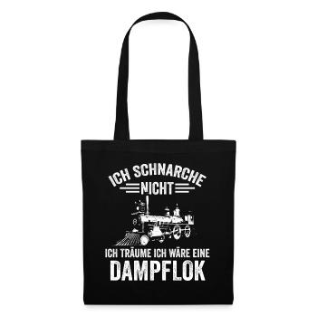 Lokführer Dampflok Lokomotive Eisenbahn Geschenk - Stoffbeutel - Schwarz - Vorne