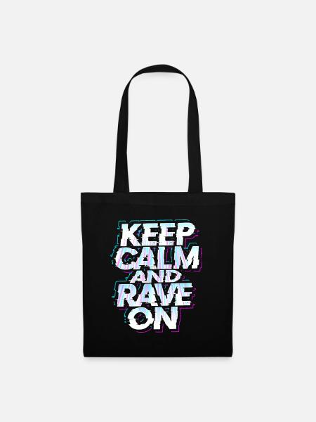 Techno Rave EDM Electronic Dubstep D&B - Stoffbeutel - Schwarz