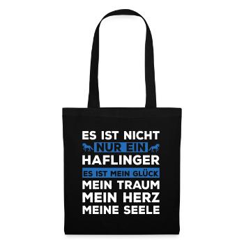Haflinger Pferd Reitsport Voltigieren Spruch Retro - Stoffbeutel - Schwarz - Vorne
