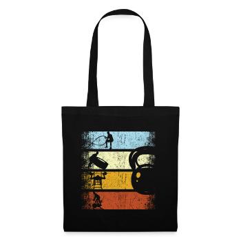 Retro fitness strength training gym circuit workout - Tote Bag - black - Front
