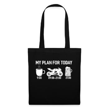 Mon plan pour le cadeau de pilote de moto d'aujourd'hui - Sac en tissu - noir - Devant