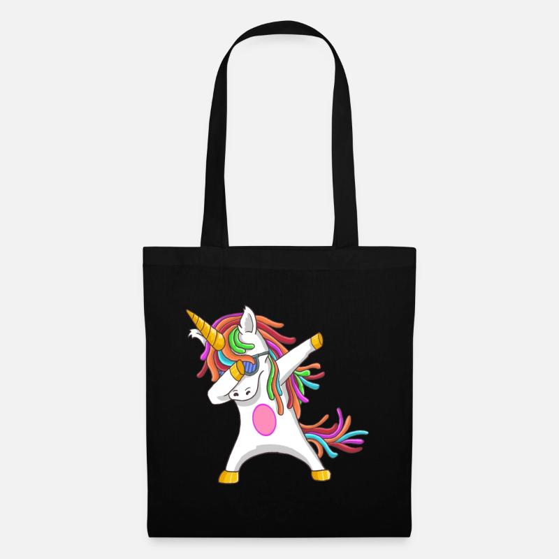 Einhorn Dab Dabbing lustig crazy Geschenk - Stoffbeutel - Schwarz