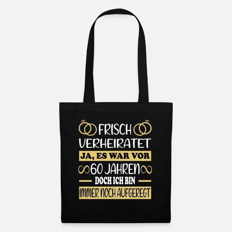 60 Jahre Diamanthochzeit Diamantene Hochzeit - Stoffbeutel - Schwarz