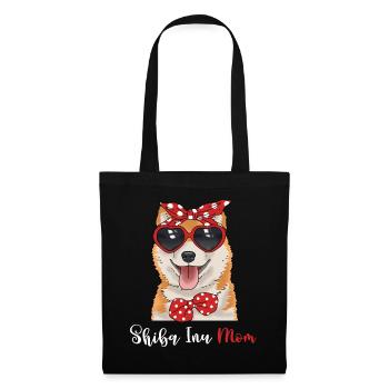 Shiba Inu Shirt Frauen Mutter Hundeshirt Shiba Inu - Stoffbeutel - Schwarz - Vorne