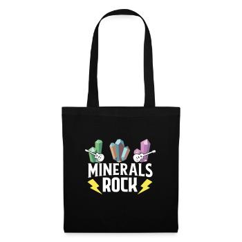 Mineralien Rocken Spruch über Minerale Kristalle - Stoffbeutel - Schwarz - Vorne