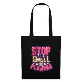 Fleurs - Sac en tissu - noir - Devant