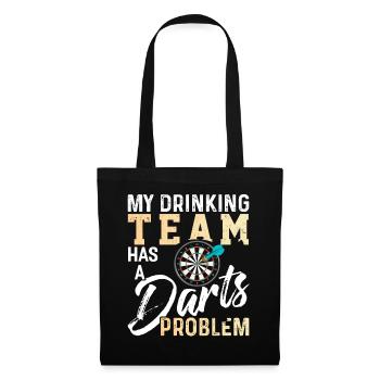 Darts Dart Dartboard Bullseye Dart Arrow Gift - Tote Bag - black - Front
