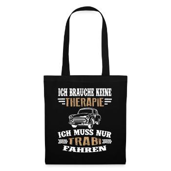 Trabi Ossi Pappe DDR Fahrzeug Therapie Geschenk - Stoffbeutel - Schwarz - Vorne