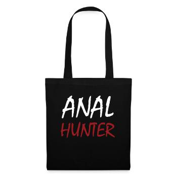 Anal Hunter Analsex versaut ü18 Spruch Notgeil - Stoffbeutel - Schwarz - Vorne