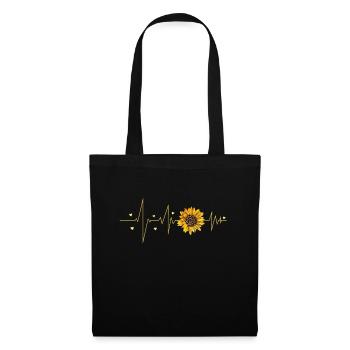 sunflower heartbeat women spring flowers - Tote Bag - black - Front