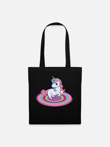 Einhorn Einhörner - Stoffbeutel - Schwarz