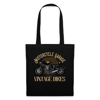Motorcycle garage vintage bikes - Tote Bag - black - Front
