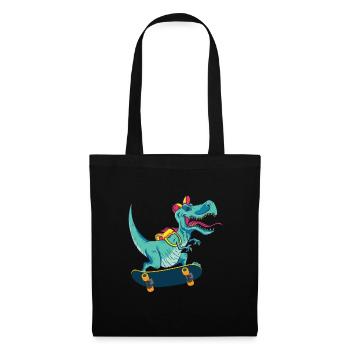Skateboard dinosaur - Tote Bag - black - Front
