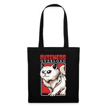 Chat persan mignon - surcharge de gentillesse - Kawaii - Sac en tissu - noir - Devant