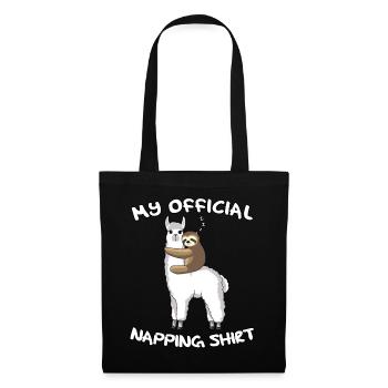 Official Sleeping Shirt Lama Pajama Sleeping Cap - Tote Bag - black - Front