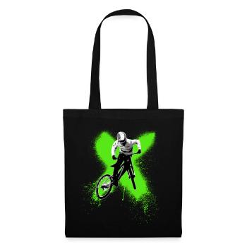 garçon cool sautant en vélo de montagne - Sac en tissu - noir - Devant