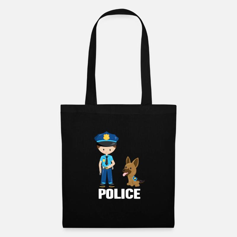 Polizei - Stoffbeutel - Schwarz