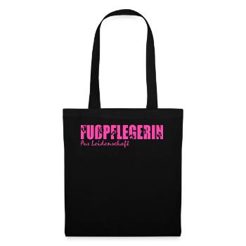 Fußpflege Pediküre Podologe Nagelstudio Geschenk - Stoffbeutel - Schwarz - Vorne