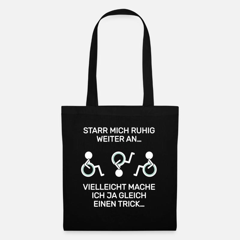 Rollstuhlfahrer Rollifahrer Humor Spruch Inklusion - Stoffbeutel - Schwarz