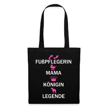 Fußpflegerin Mama Pediküre Nagelstudio Geschenk - Stoffbeutel - Schwarz - Vorne