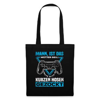 Gamer Sommer Lustiger Spruch - Stoffbeutel - Schwarz - Vorne
