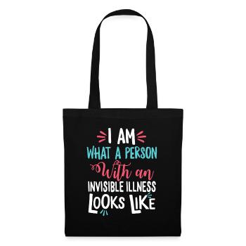 Je suis une personne avec une conscience invisible de la maladie - Sac en tissu - noir - Devant